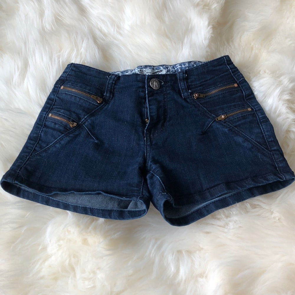 Dark Wash Medium-Rise Jean Shorts